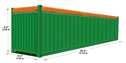 40' Open Top Steel Container - 42 U1